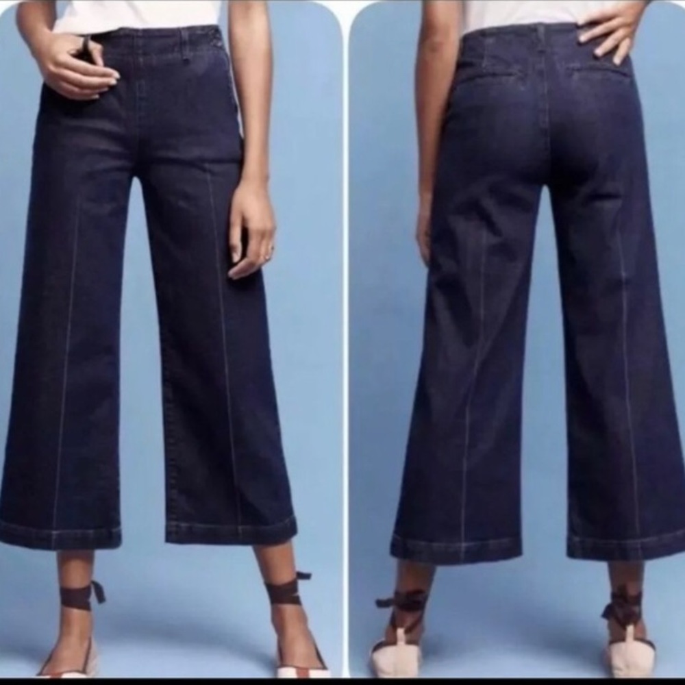 AG Nautical Wide Leg Crop Trousers 26R